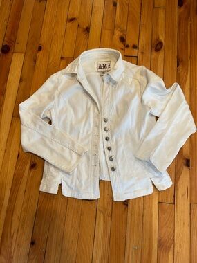 Ami White Shirt with Brown Embroidered AMI Logo